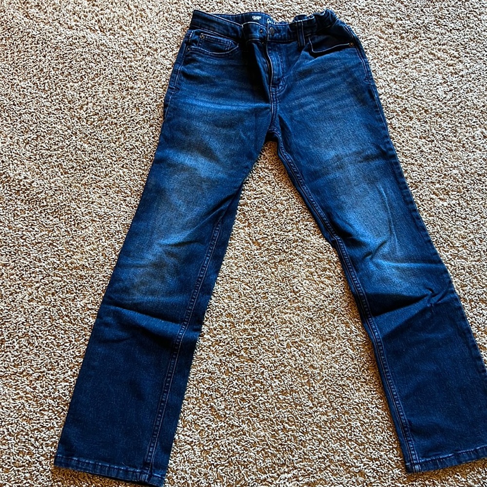 Cat & Jack Boys Jeans, Blue, Straight Cut, Size 16 with adjustable waist
